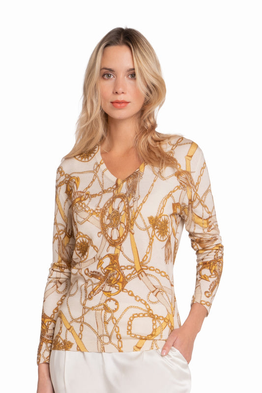 PULL CACHEMIRE-SOIE IMPRIMÉ VAR.1