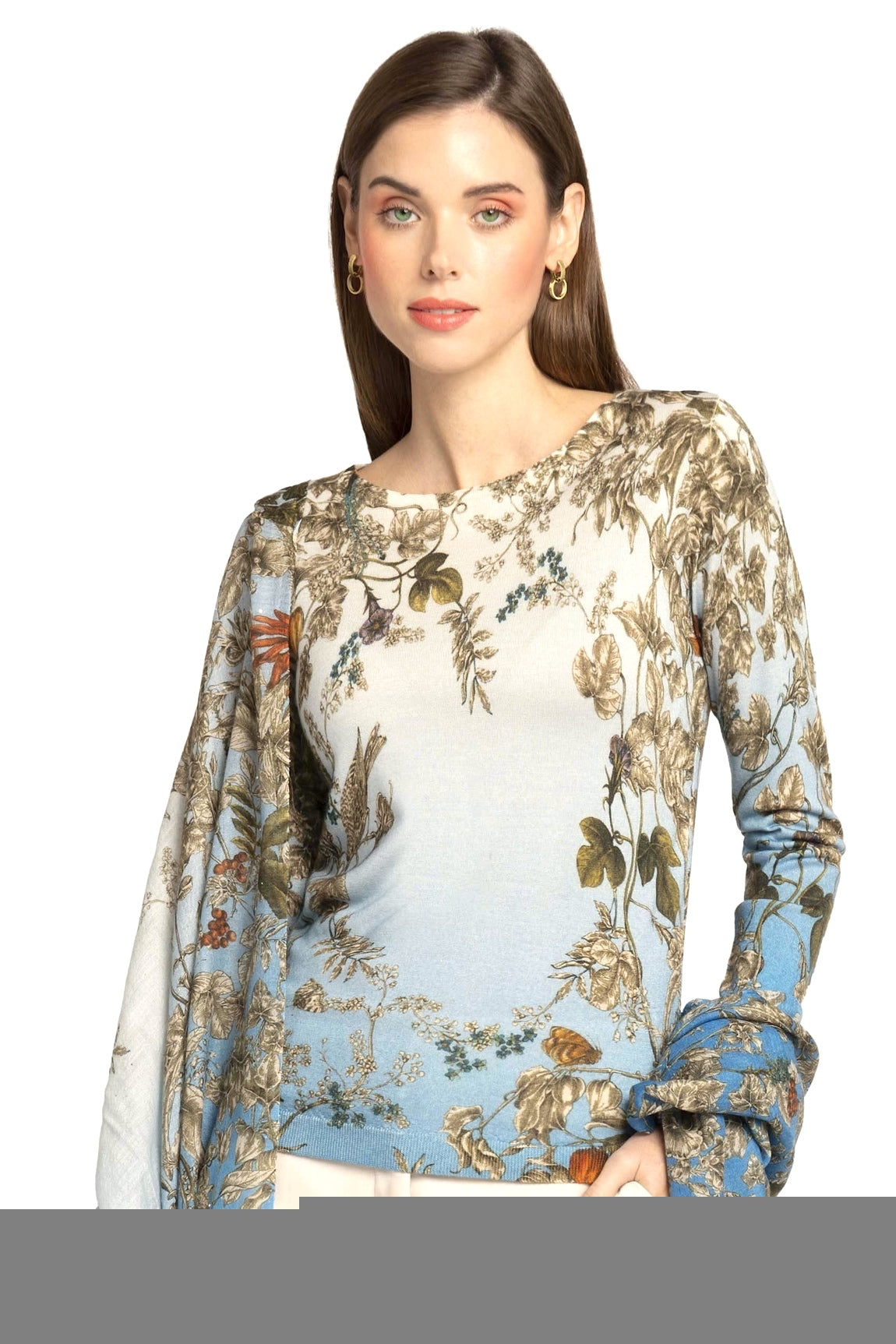 PULL CACHEMIRE-SOIE IMPRIMÉ VAR.1