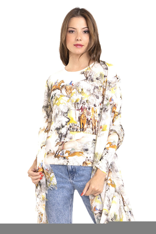 PULL CACHEMIRE-SOIE IMPRIMÉ VAR. 1