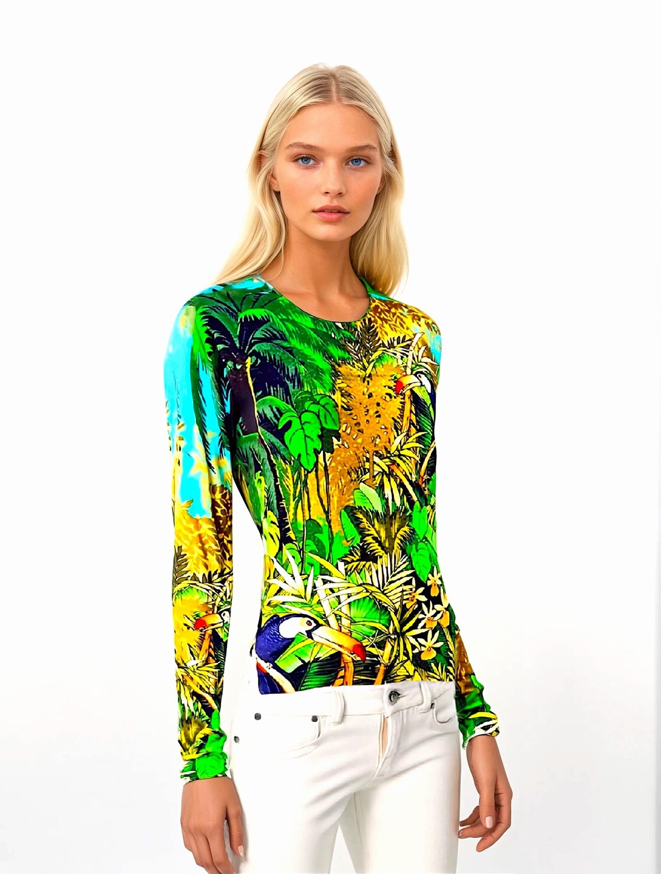 PULL CACHEMIRE-SOIE IMPRIMÉ VAR.1