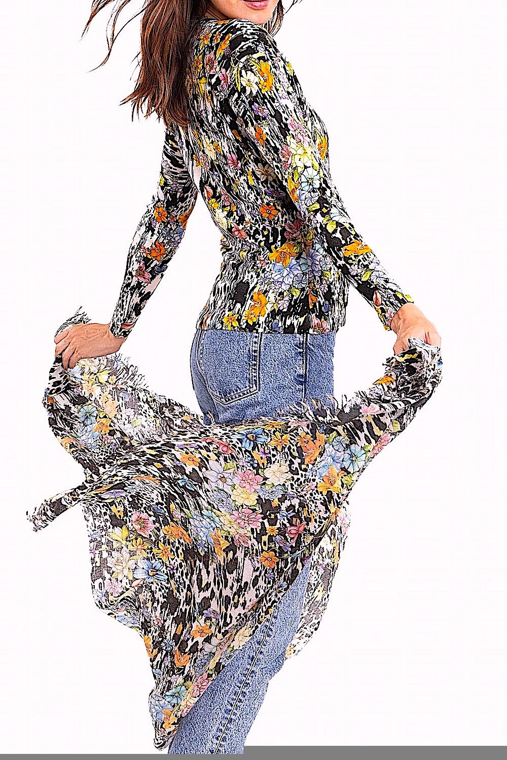 PULL CACHEMIRE-SOIE IMPRIMÉ VAR. 1