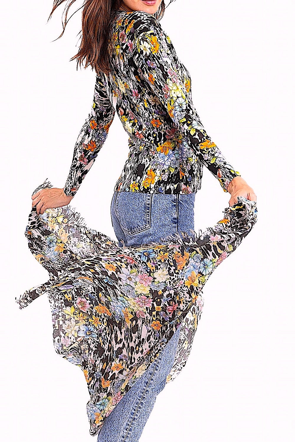 PULL CACHEMIRE-SOIE IMPRIMÉ VAR. 1