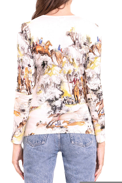 PULL CACHEMIRE-SOIE IMPRIMÉ VAR. 1