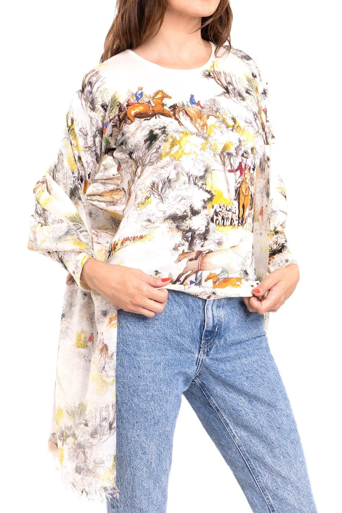 PULL CACHEMIRE-SOIE IMPRIMÉ VAR. 1