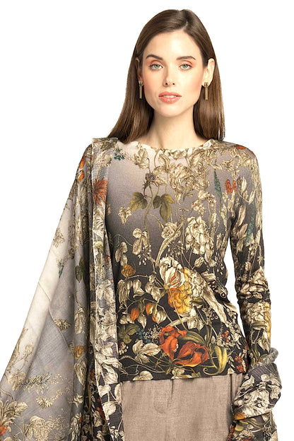 PULL CACHEMIRE-SOIE IMPRIME VAR.1 VAR.1