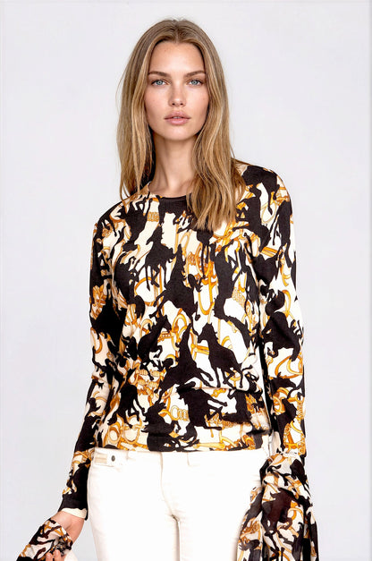 PULL CACHEMIRE-SOIE IMPRIME VAR.1 VAR.1