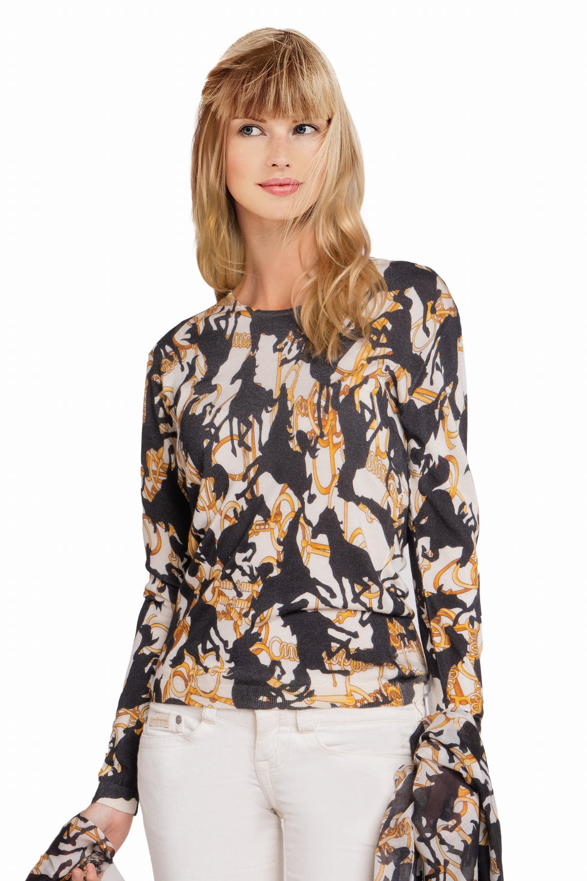 PULL CACHEMIRE-SOIE IMPRIME VAR.1 VAR.1