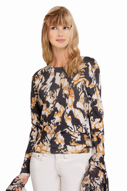 PULL CACHEMIRE-SOIE IMPRIME VAR.1 VAR.1