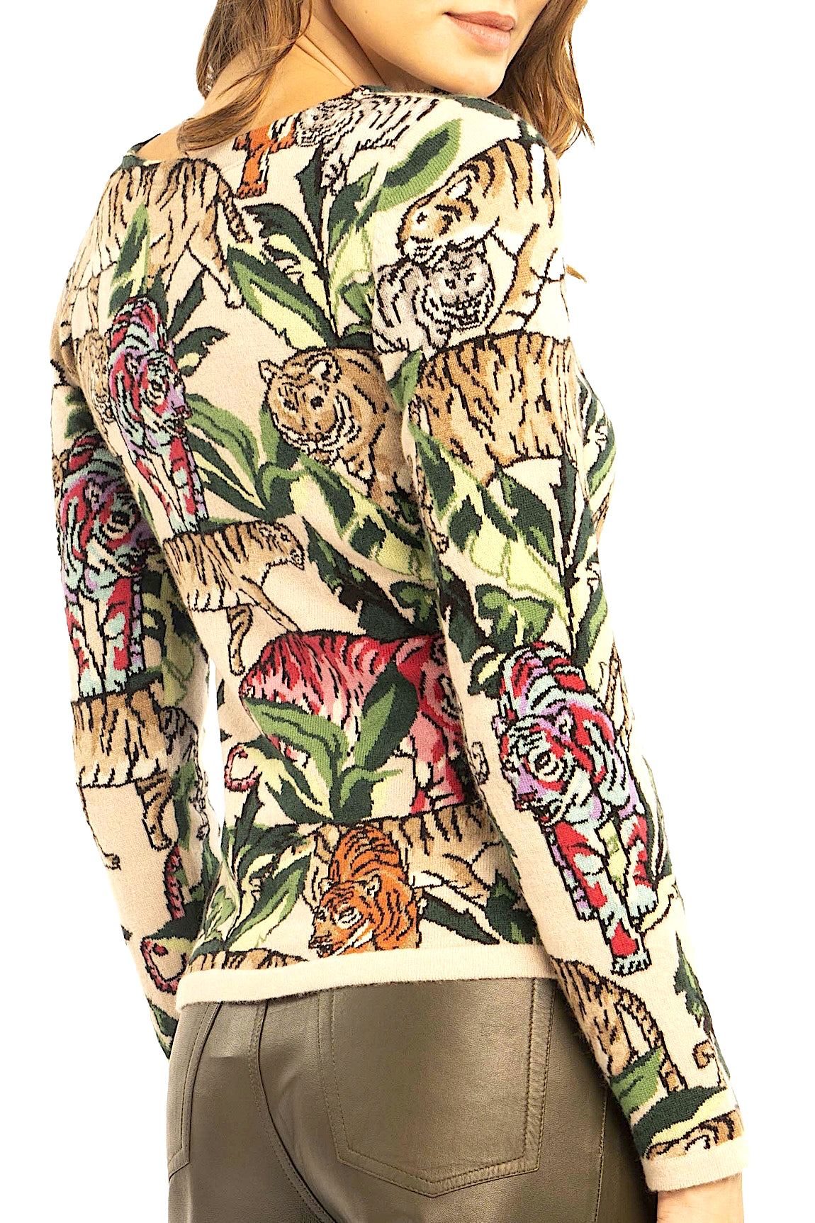 PULL CACHEMIRE TIGRES & JUNGLE CREAM 54360 CREAM