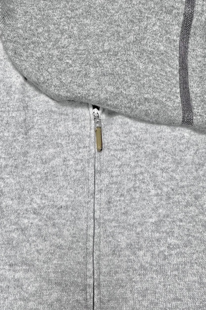 PULL CACHEMIRE ZIPPE À CAPUCHE 191K-5040S GREY 191K-5040S GREY