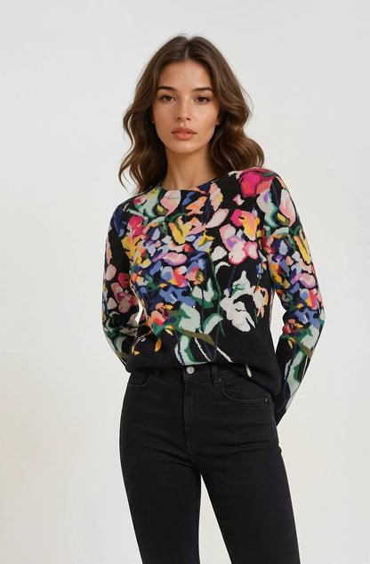 PULL COL BATEAU INTARSIA BLACK 8010 BLACK