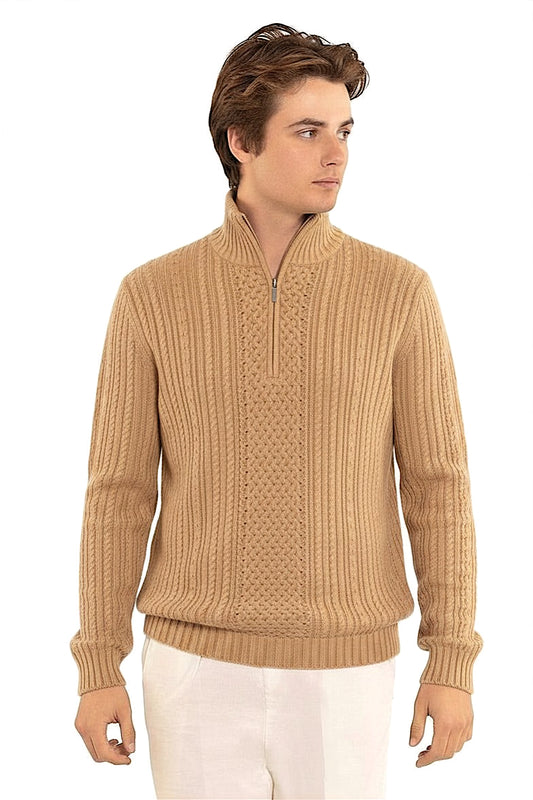 PULL COL CAMIONNEUR CACHEMIRE LT CAMEL 13J LT CAMEL