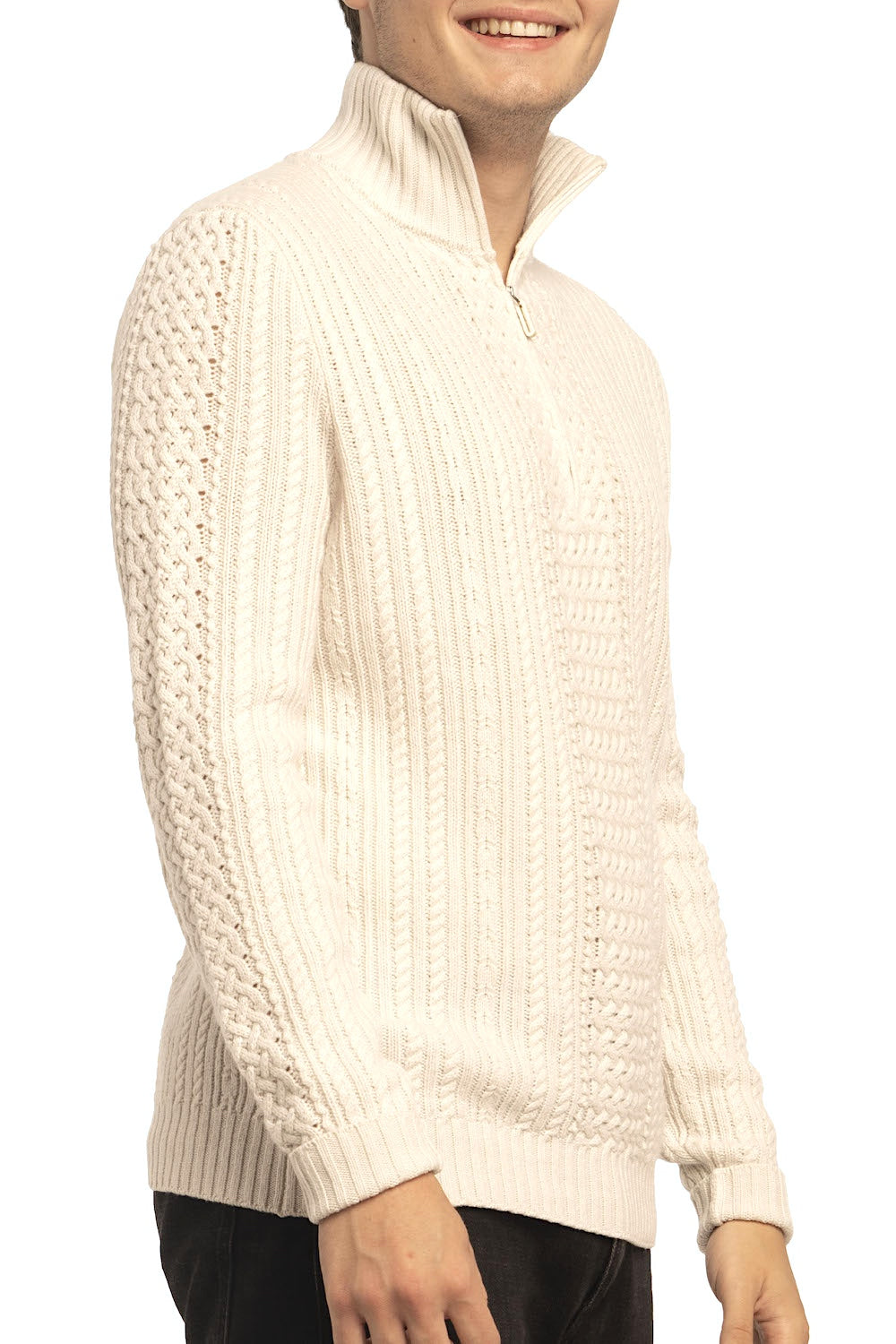 PULL COL CAMIONNEUR CACHEMIRE WHITE