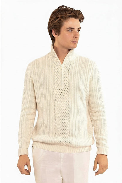 PULL COL CAMIONNEUR CACHEMIRE WHITE 8001 WHITE