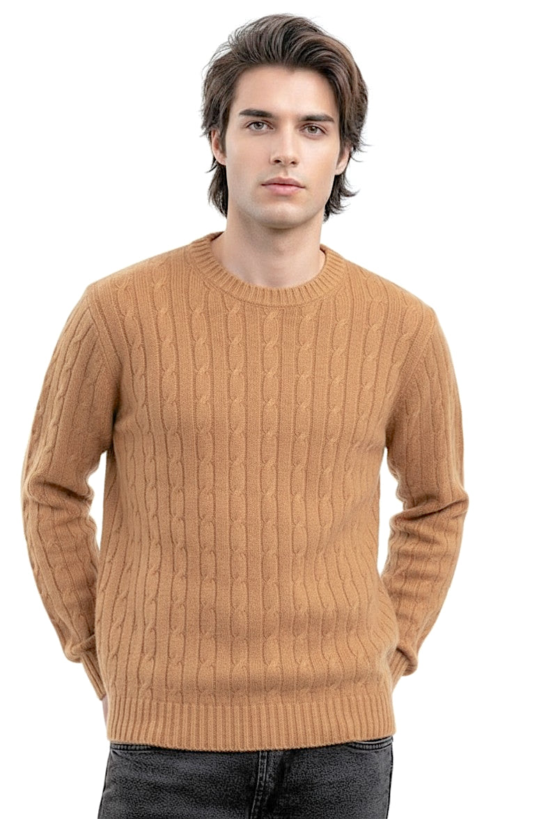 PULL COL ROND À TORSADES CAMEL C25387 CAMEL