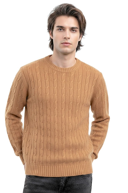 PULL COL ROND À TORSADES CAMEL C25387 CAMEL