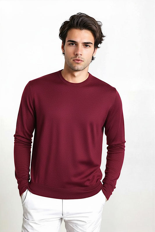PULL COL ROND CACHEM-SOIE UNI BORDEAUX 52305 BORDEAUX