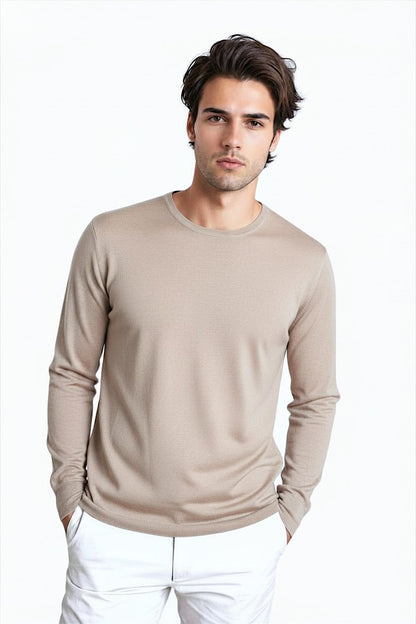 PULL COL ROND CACHEM-SOIE UNI MUSHROOM 8073 MUSHROOM