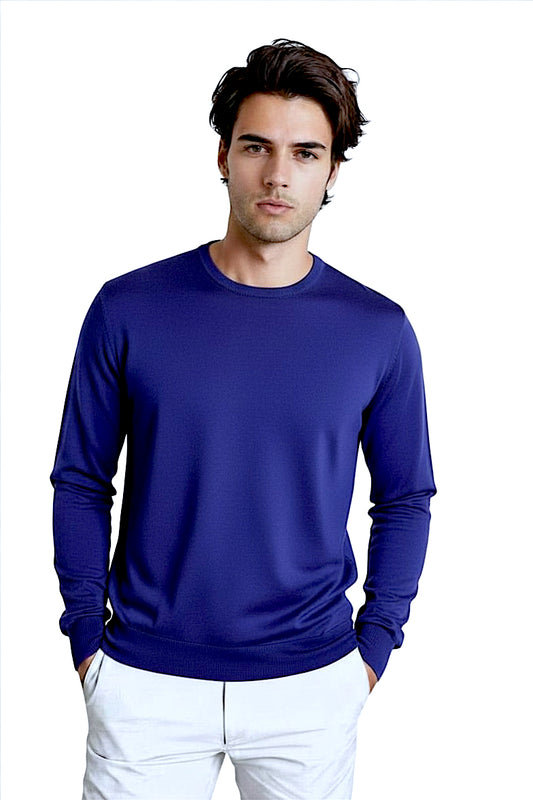PULL COL ROND CACHEM-SOIE UNI NIGHT BLUE 21536 NIGHT BLUE