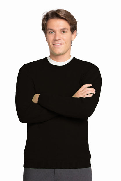 PULL COL ROND CACHEMIRE 3-FILS BLACK 188 BLACK