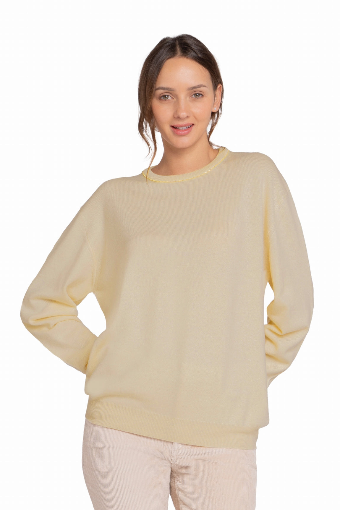 PULL COL ROND CACHEMIRE BEIGE 120 BEIGE
