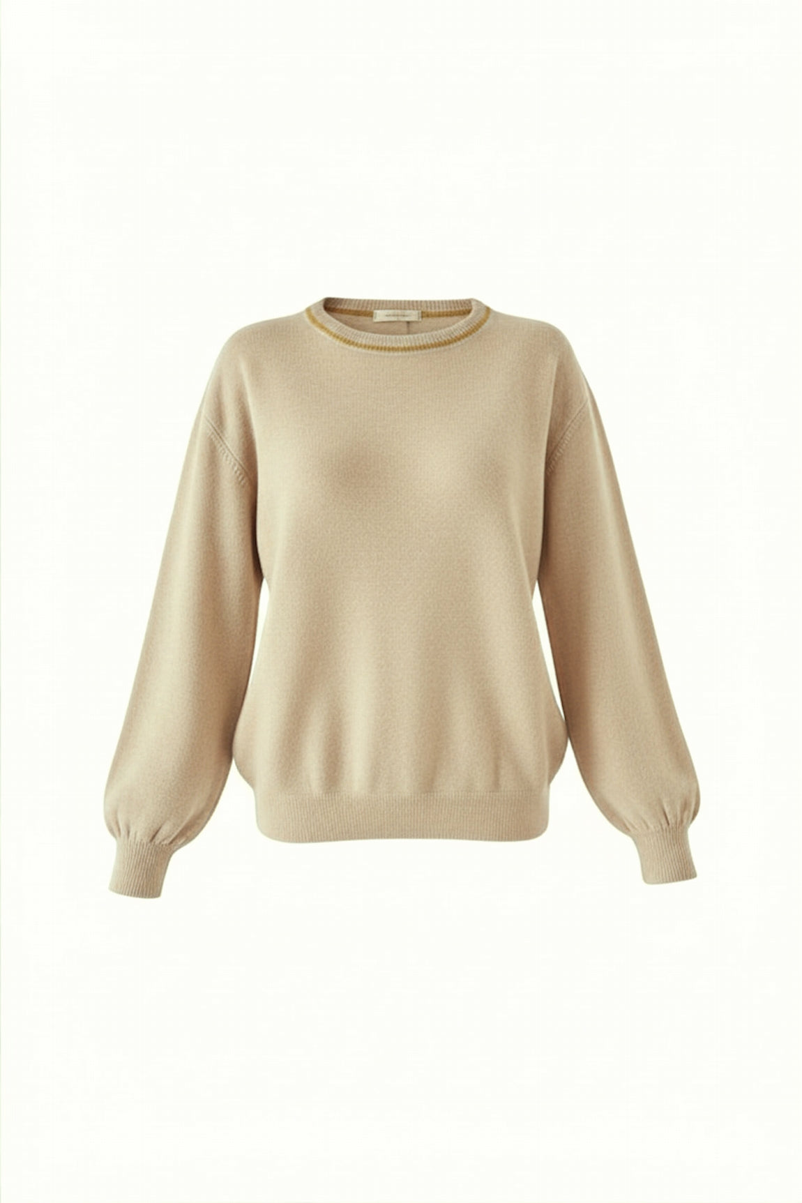 PULL COL ROND CACHEMIRE BEIGE 48 BEIGE