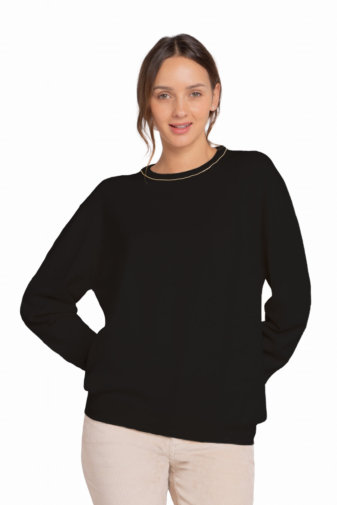 PULL COL ROND CACHEMIRE BLACK 400002 BLACK