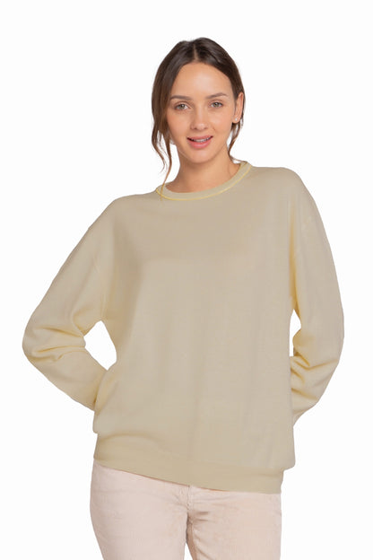 PULL COL ROND CACHEMIRE CREAM C058 CREAM