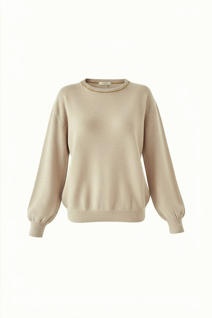 PULL COL ROND CACHEMIRE CREAM C058 CREAM