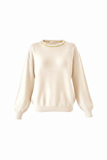 PULL COL ROND CACHEMIRE WHITE WHITE