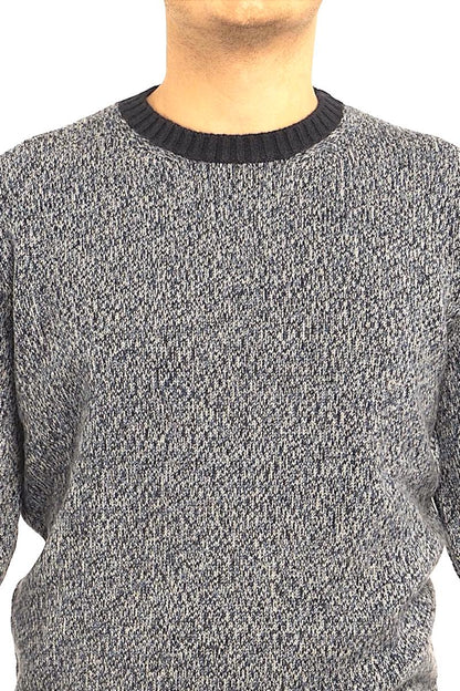 PULL COL ROND CHINÉ 4-FILS VAR.E GREEN