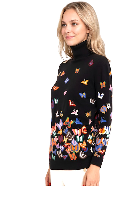 PULL COL ROULÉ CACHEM. BRODÉ BLACK