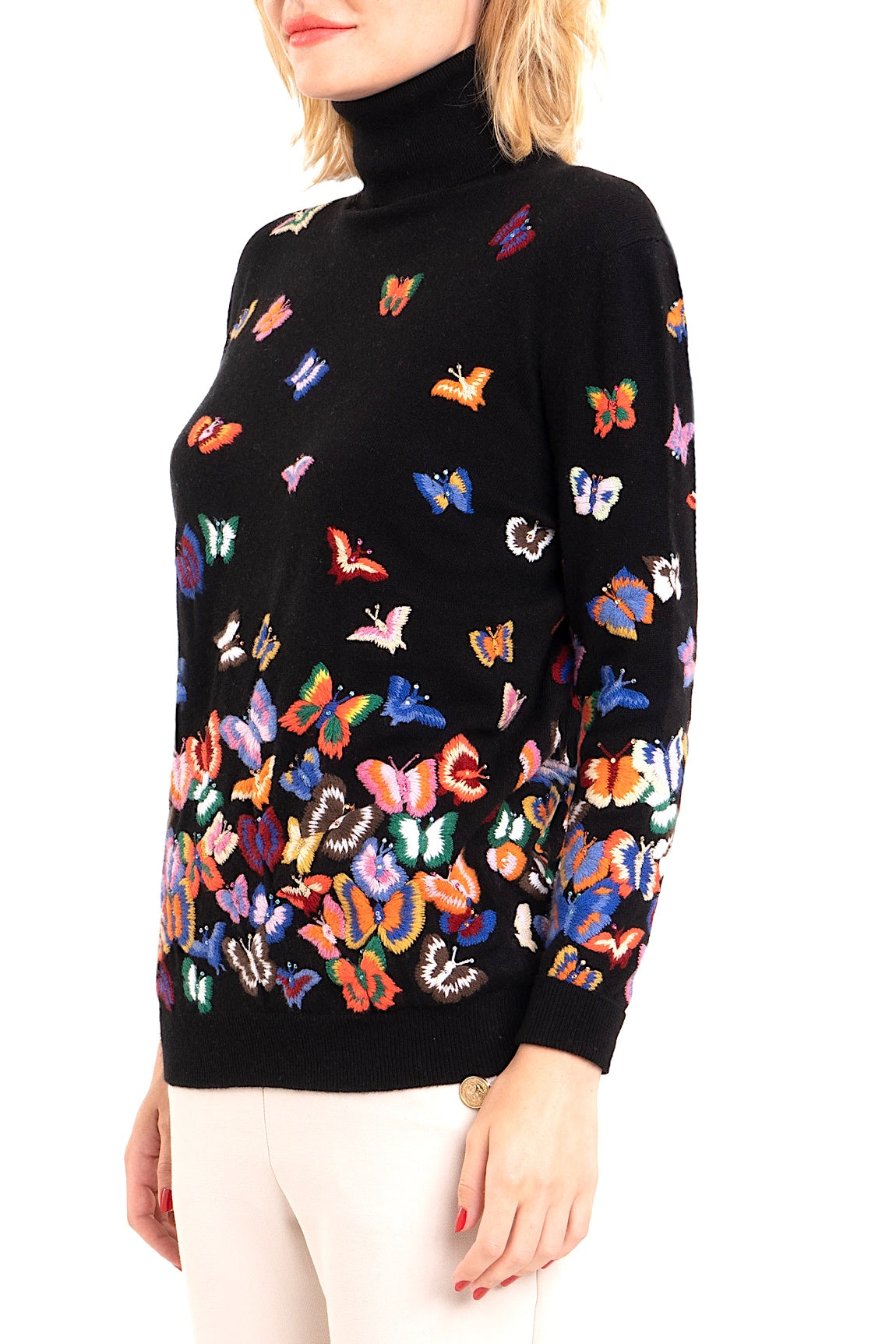 PULL COL ROULÉ CACHEM. BRODÉ BLACK