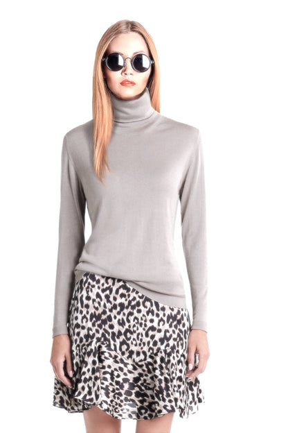 PULL COL ROULÉ FIN UNI BLUE