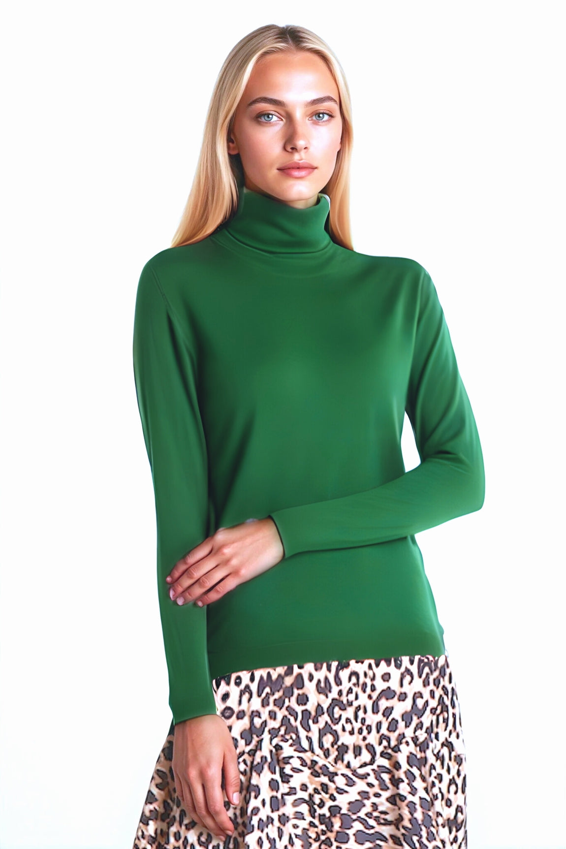PULL COL ROULÉ FIN UNI EMERALD 51636 EMERALD