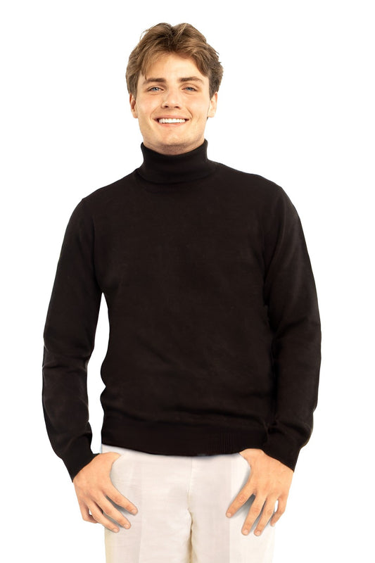 PULL COL ROULÉ HOMME CACHEMIRE BLACK 8010 BLACK