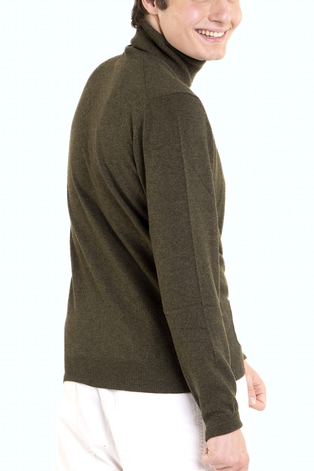 PULL COL ROULÉ HOMME CACHEMIRE DK GREEN