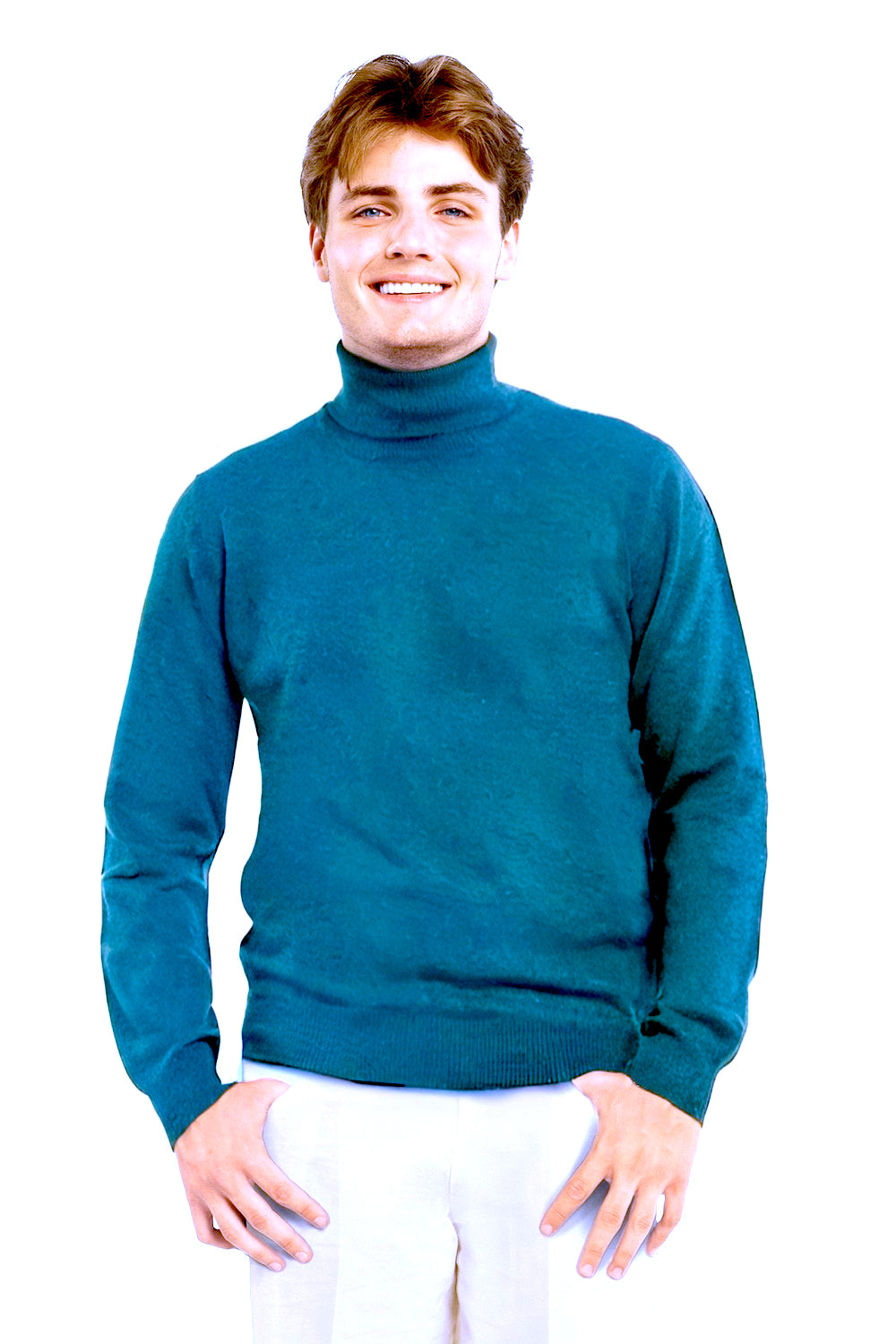 PULL COL ROULÉ HOMME CACHEMIRE DK TURQ. 53880 DK TURQ.