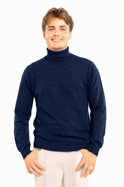 PULL COL ROULÉ HOMME CACHEMIRE NAVY S607 NAVY