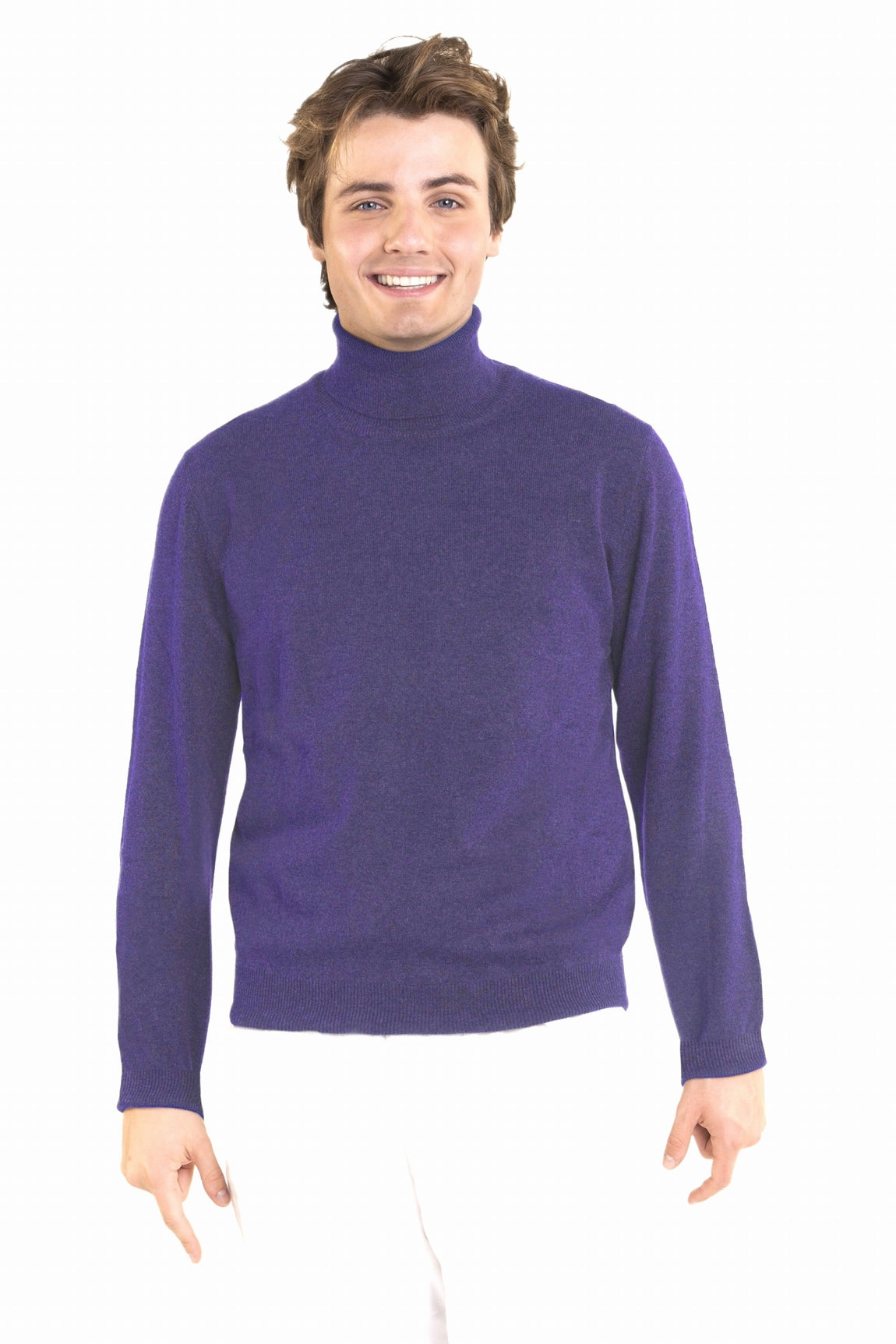PULL COL ROULÉ HOMME CACHEMIRE PURPLE 20327 PURPLE