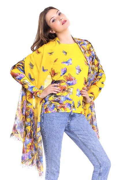 PULL IMPRIMÉ CACHEMIRE-SOIE VAR.1