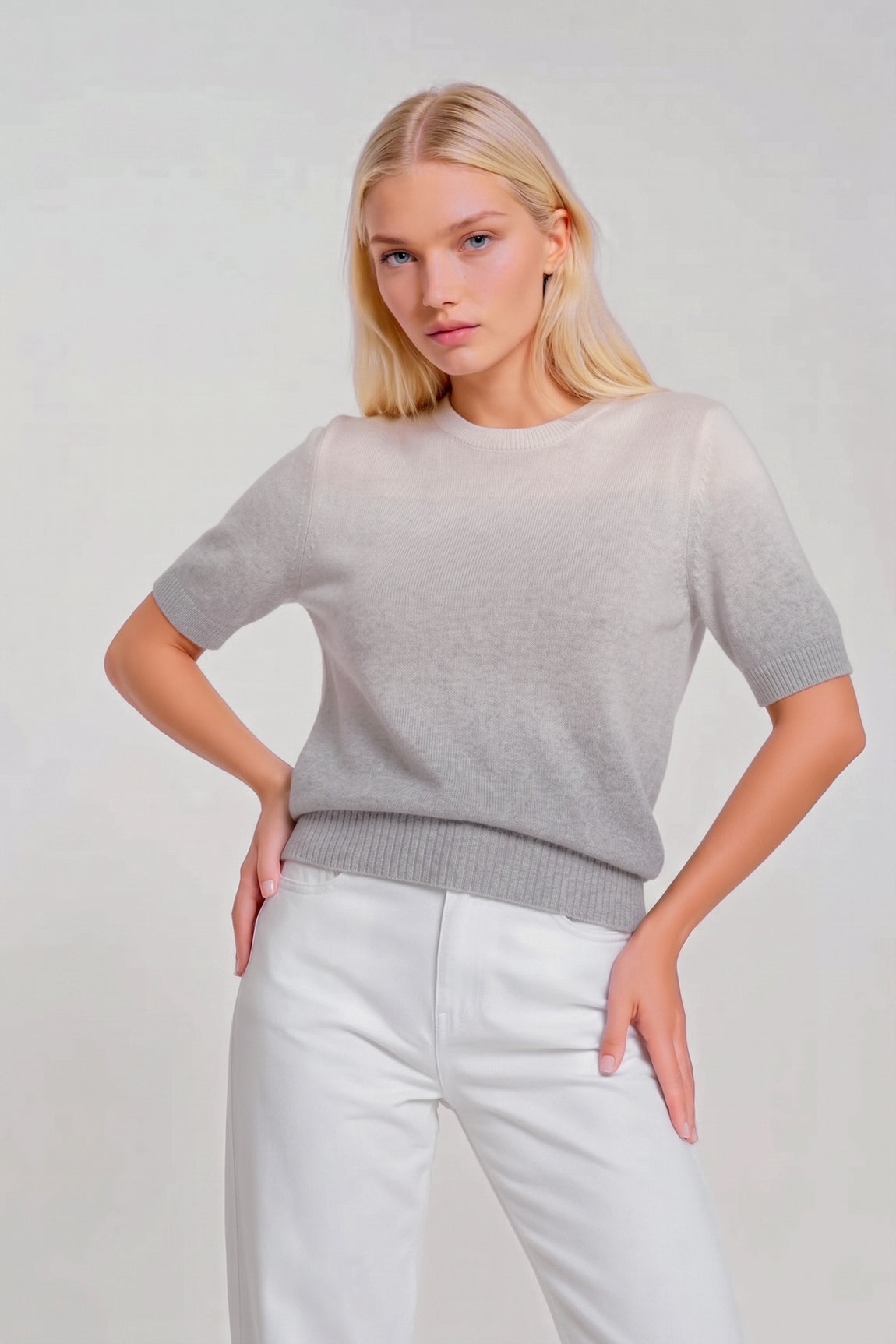PULL MANCHES COURTES TYE DYE MED. GRAY 5042S MED. GRAY