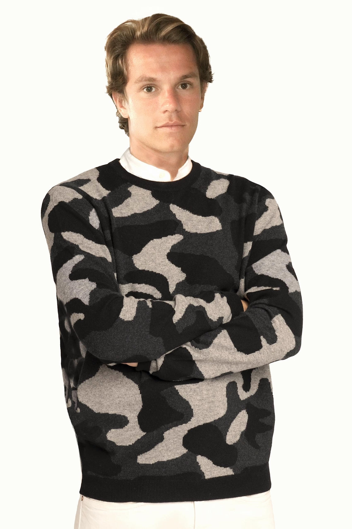 PULL RAS DE COU CAMOUFLAGE BLACK