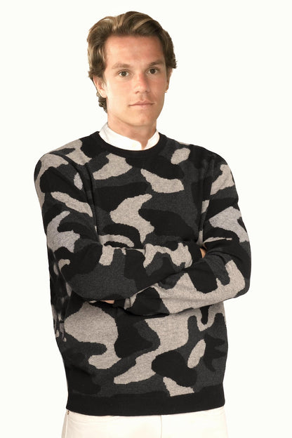 PULL RAS DE COU CAMOUFLAGE BLUE