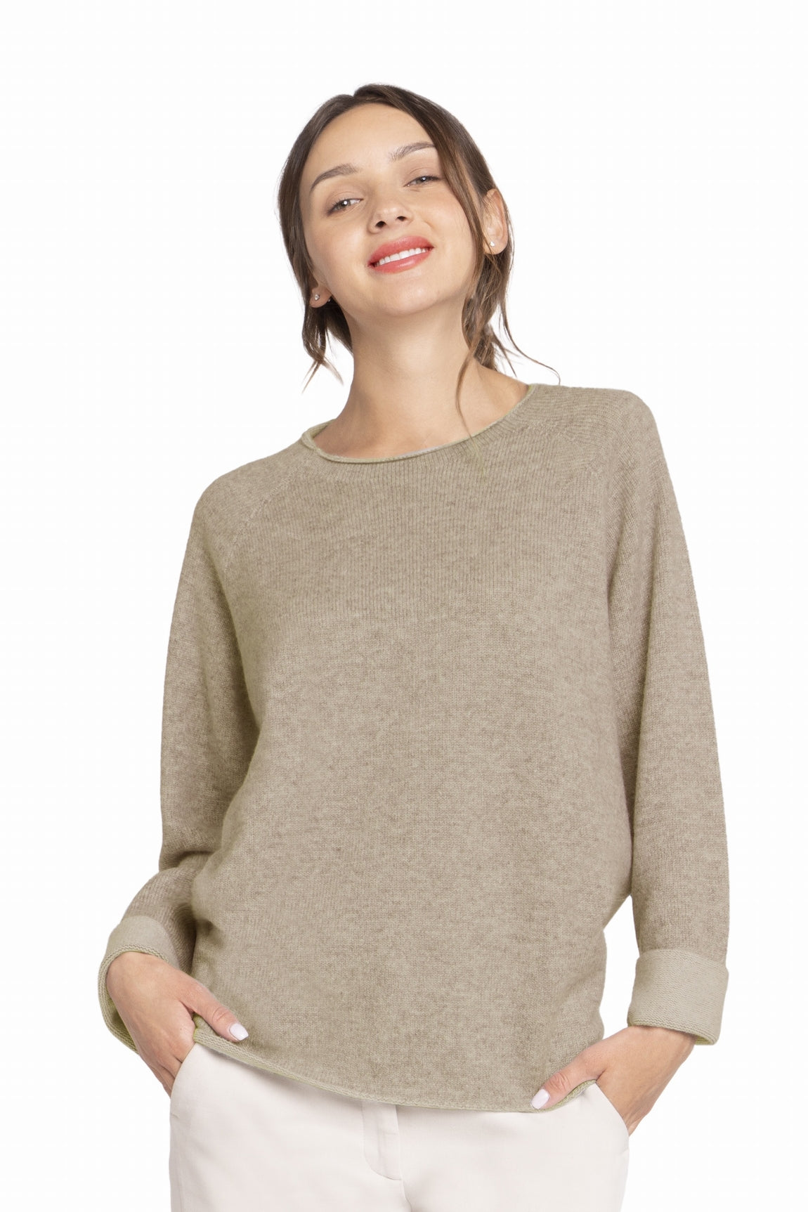 RAS DE COU VANISÉ CACHEMIRE CORD-WHITE CORD-WHITE