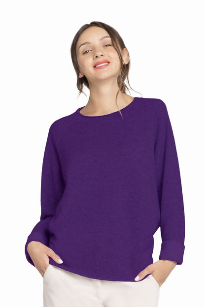 RAS DE COU VANISÉ CACHEMIRE PURPLE-WHITE 55846 PURPLE-WHITE