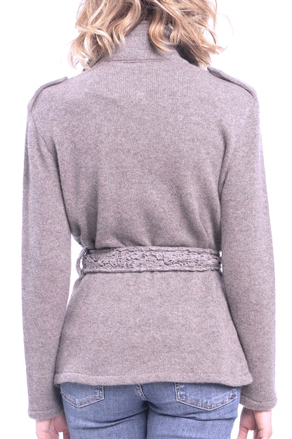 SAHARIENNE CACHEMIRE MACRAMÉ PLUM