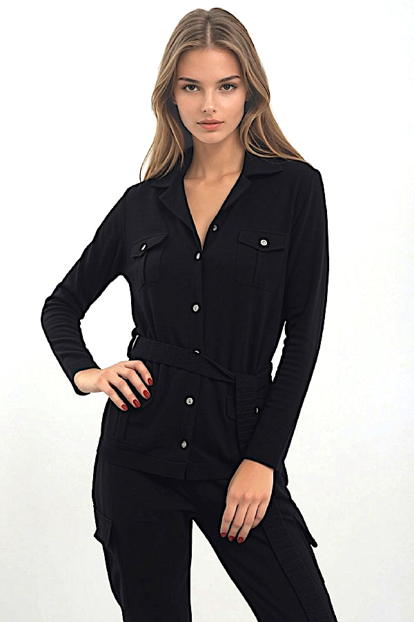 SAHARIENNE UNIE CACHEMIRE BLACK 8010 BLACK