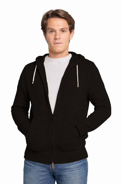 SWEAT CAPUCHE CACHEMIRE 2-FILS BLACK 188 BLACK