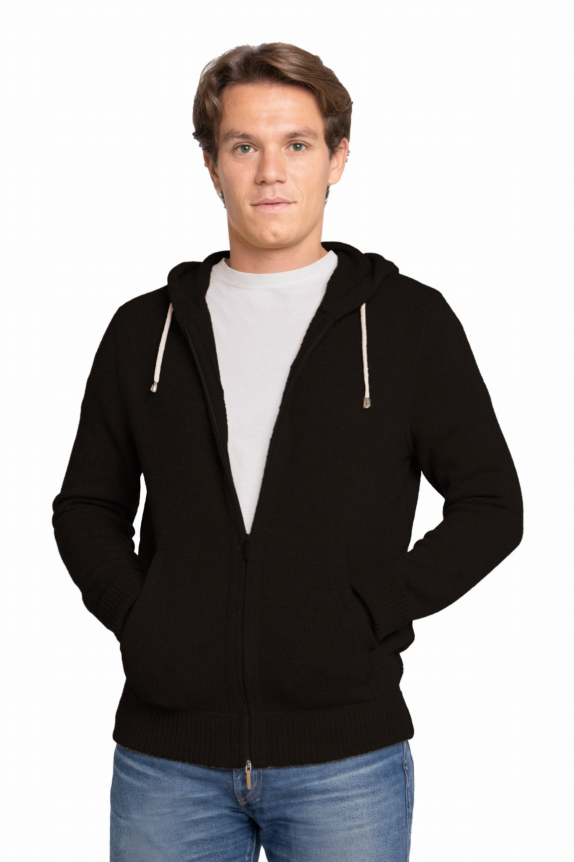 SWEAT CAPUCHE CACHEMIRE 2-FILS BLACK 188 BLACK